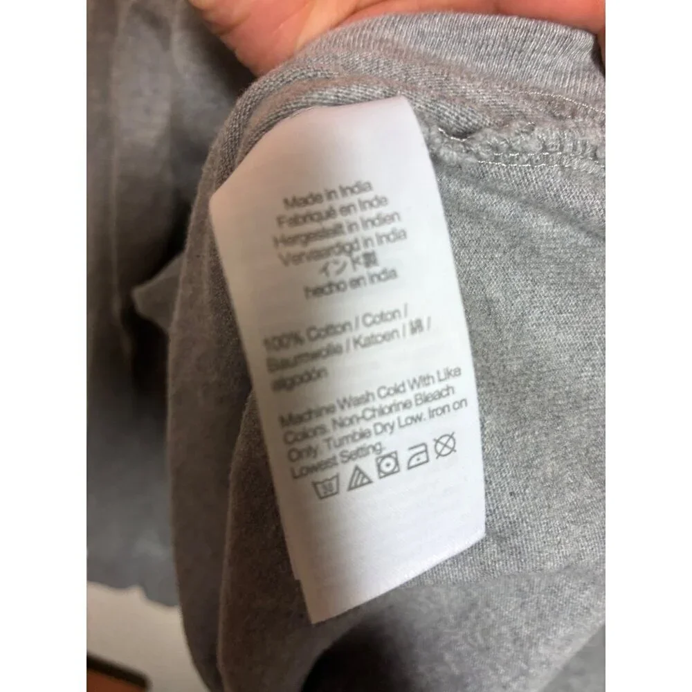 J. Crew Turtle Neck Long Sleeve T-Shirt Casual Cotton Gray Men's Size Large